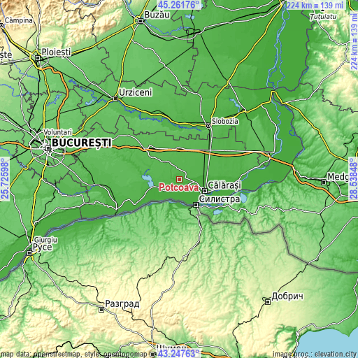 Topographic map of Potcoava