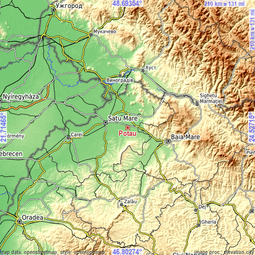 Topographic map of Potău