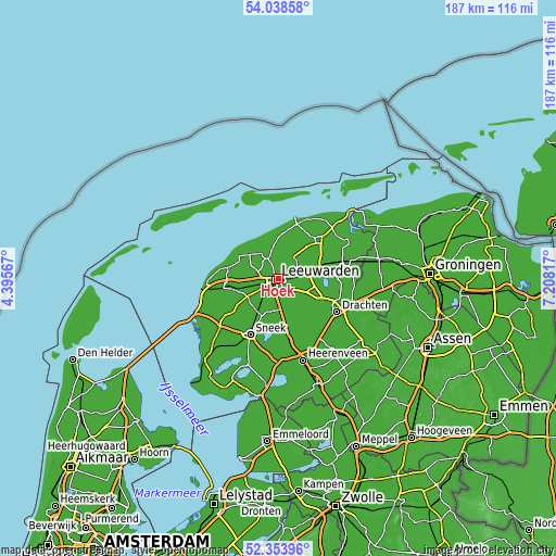 Topographic map of Hoek