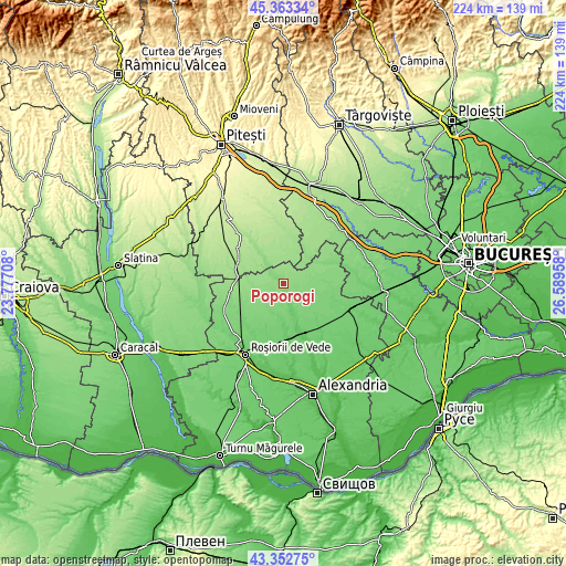 Topographic map of Poporogi