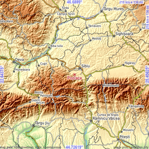 Topographic map of Poplaca