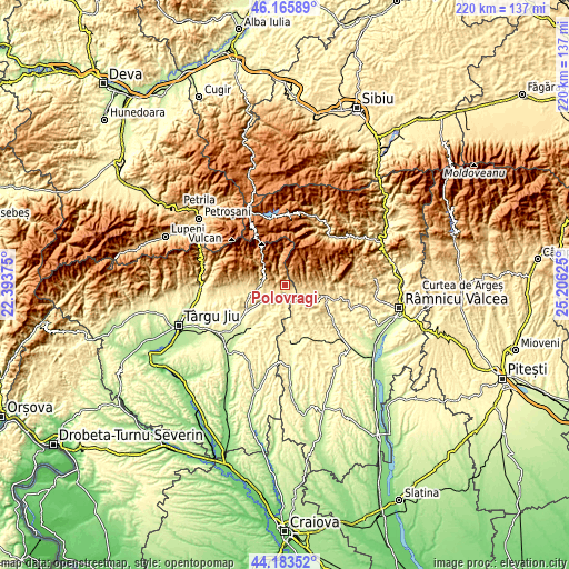 Topographic map of Polovragi