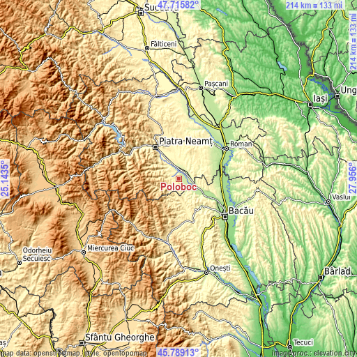 Topographic map of Poloboc