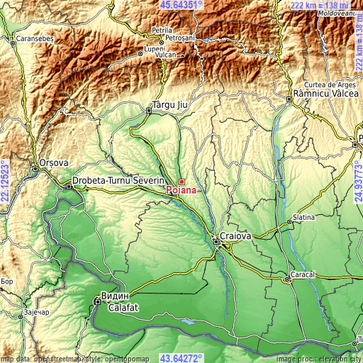Topographic map of Poiana