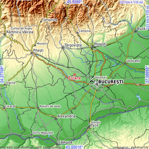 Topographic map of Poiana