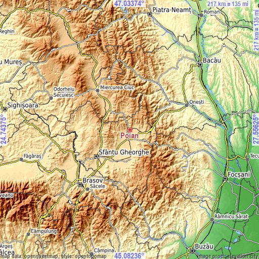 Topographic map of Poian