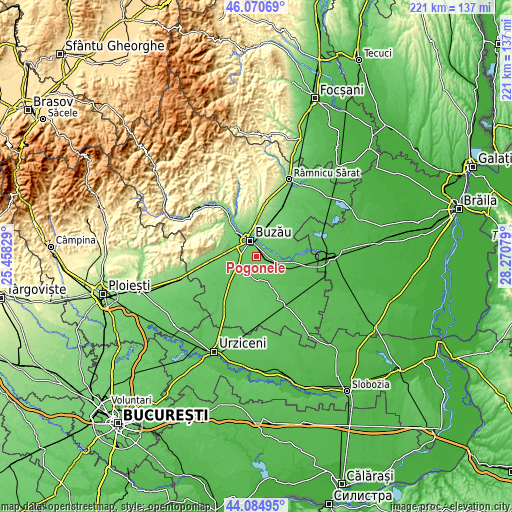Topographic map of Pogonele