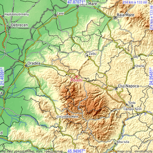 Topographic map of Poieni