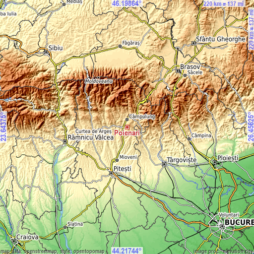 Topographic map of Poienari