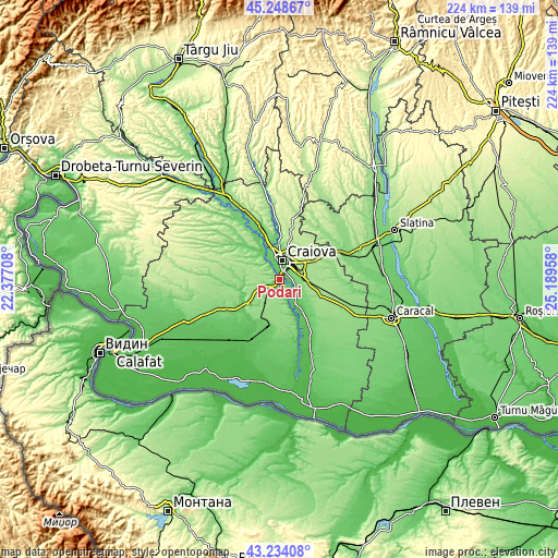 Topographic map of Podari