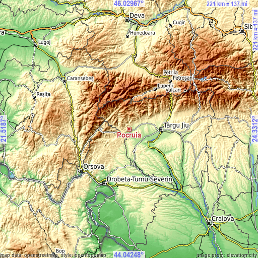 Topographic map of Pocruia