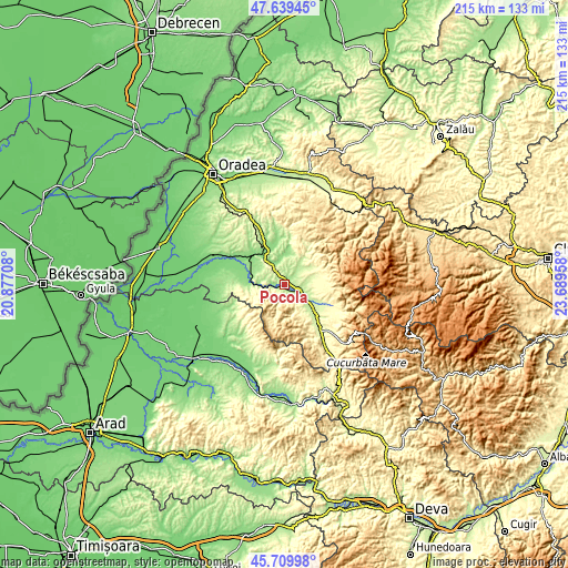 Topographic map of Pocola