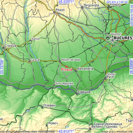 Topographic map of Plosca