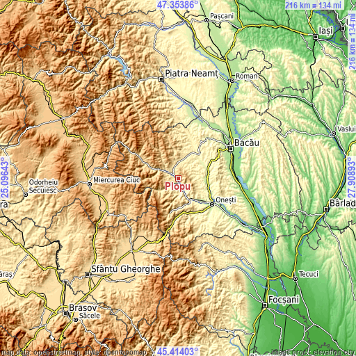 Topographic map of Plopu