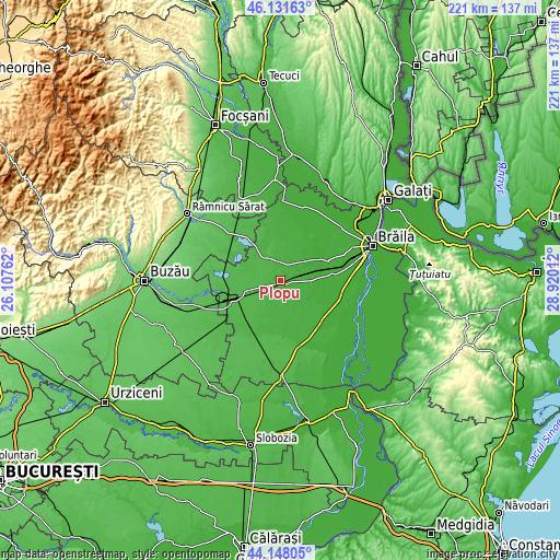 Topographic map of Plopu