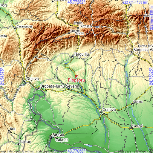 Topographic map of Plopşoru