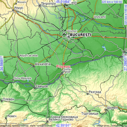 Topographic map of Plopșoru