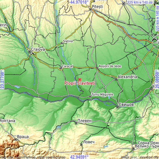 Topographic map of Plopii Slăviţeştí