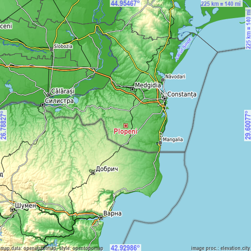 Topographic map of Plopeni