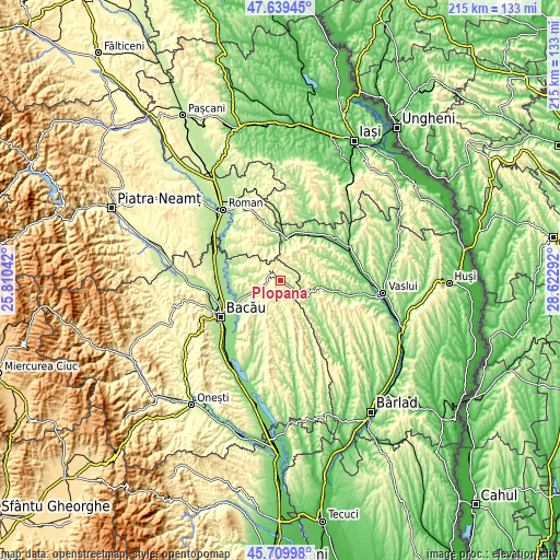 Topographic map of Plopana