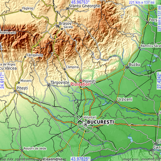 Topographic map of Ploieștiori