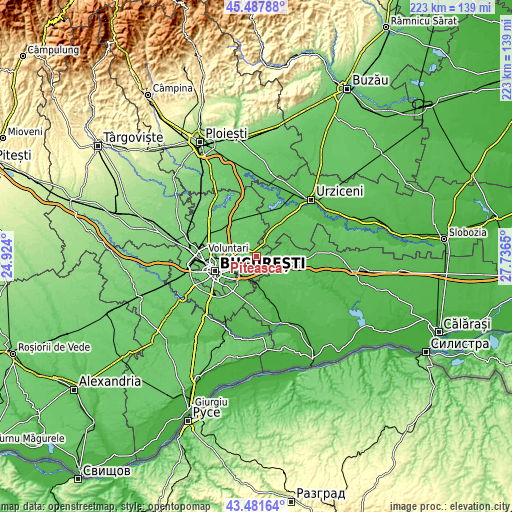 Topographic map of Piteasca