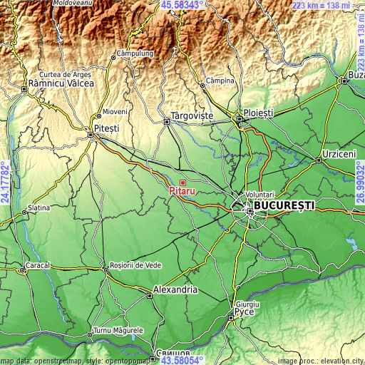 Topographic map of Pitaru