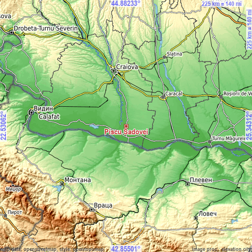 Topographic map of Piscu Sadovei