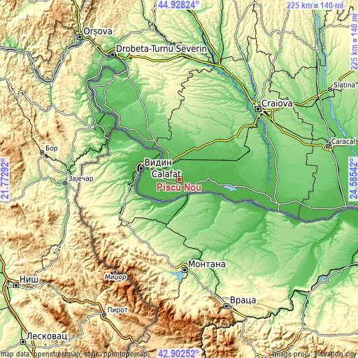 Topographic map of Piscu Nou