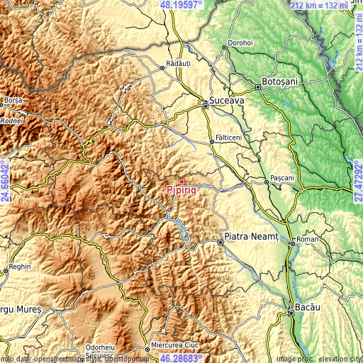 Topographic map of Pipirig