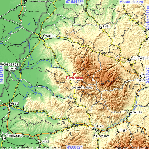 Topographic map of Pietroasa