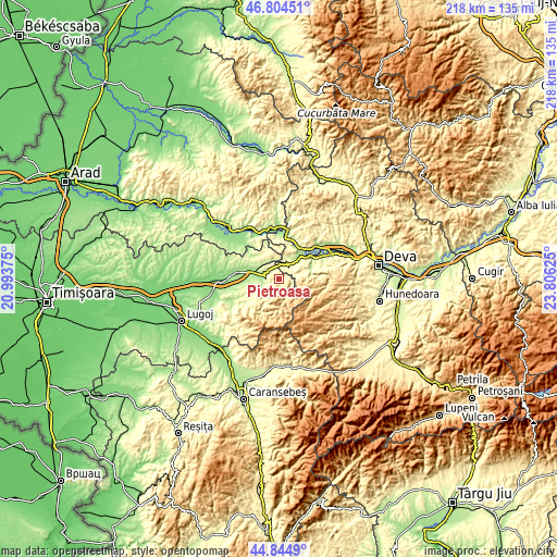 Topographic map of Pietroasa