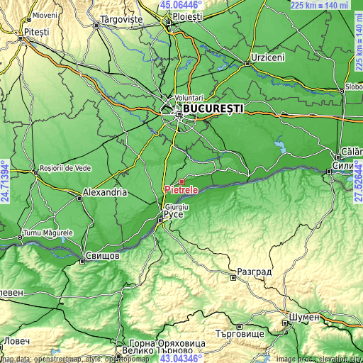 Topographic map of Pietrele