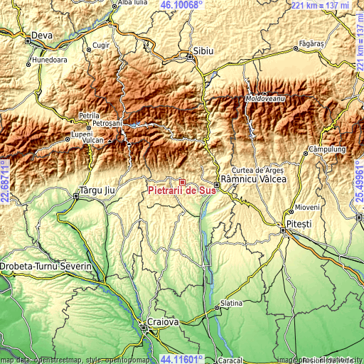 Topographic map of Pietrarii de Sus