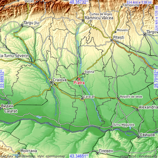 Topographic map of Piatra