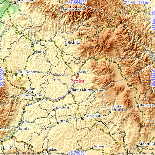 Topographic map of Petelea