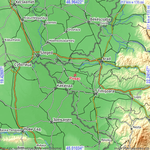 Topographic map of Pesac