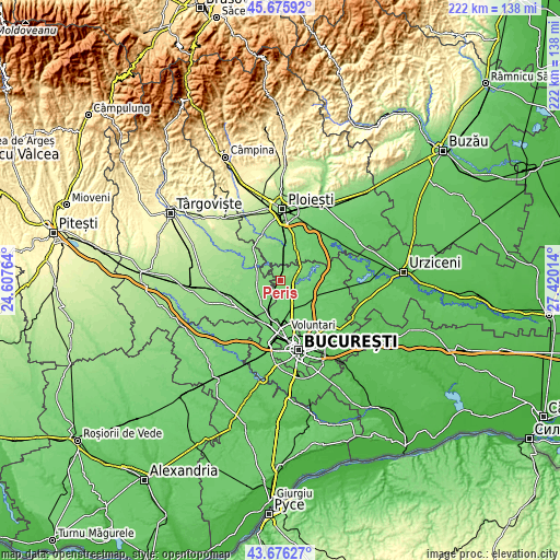 Topographic map of Periş