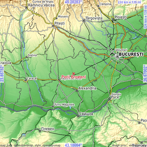 Topographic map of Perii Broșteni