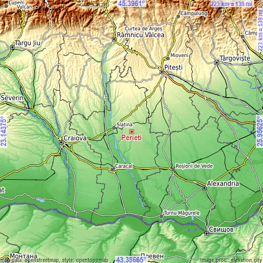 Topographic map of Perieţi