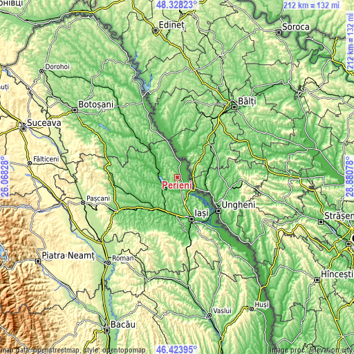 Topographic map of Perieni