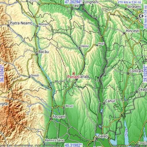 Topographic map of Perieni