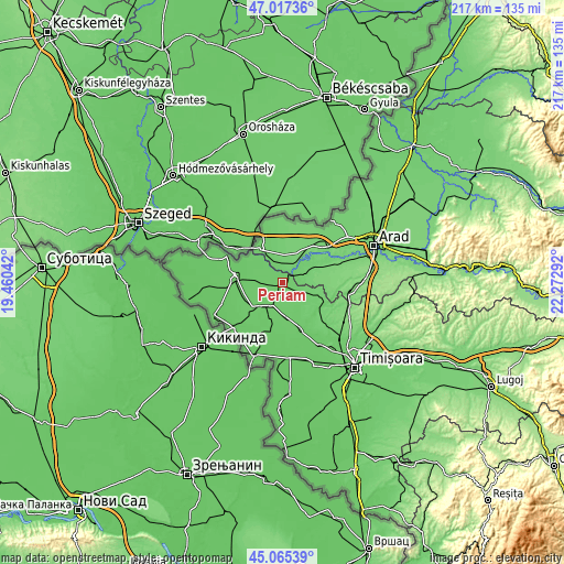 Topographic map of Periam