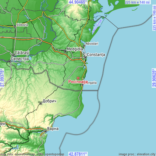 Topographic map of Pecineaga