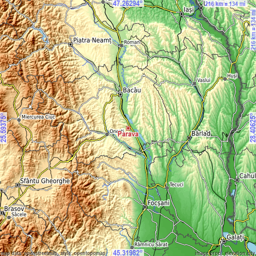 Topographic map of Parava