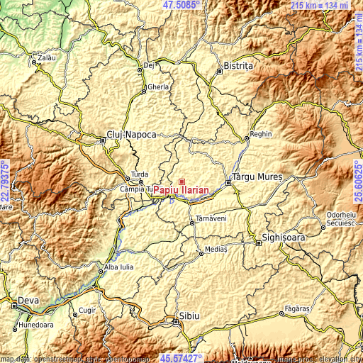 Topographic map of Papiu Ilarian