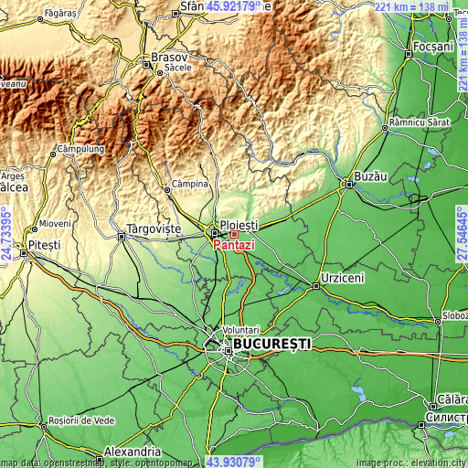 Topographic map of Pantazi