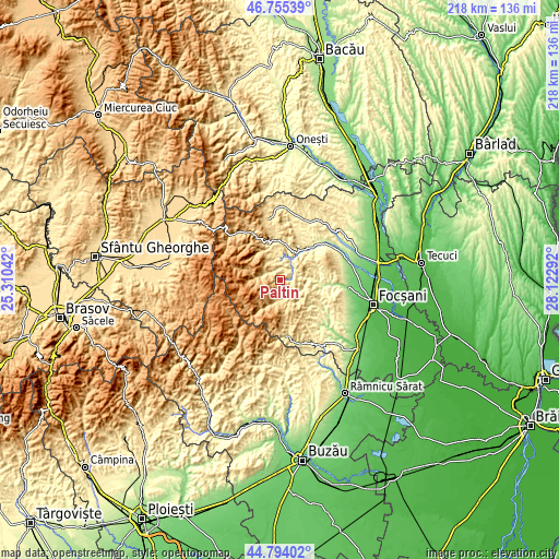 Topographic map of Paltin