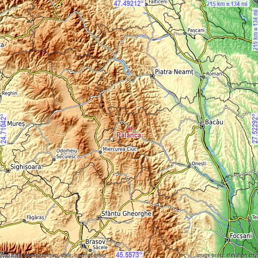 Topographic map of Palanca