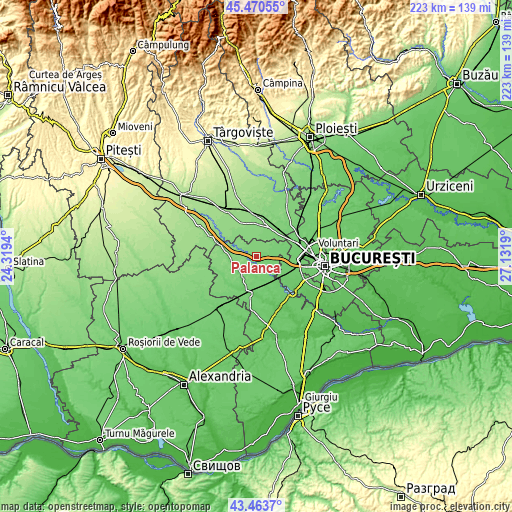 Topographic map of Palanca